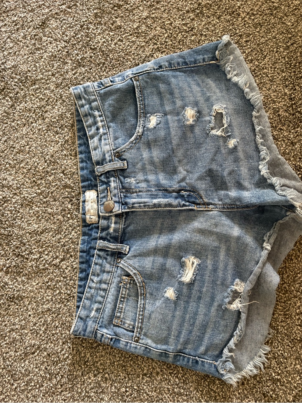 GAP Light Blue Distressed Denim Shorts with Frayed Hem
